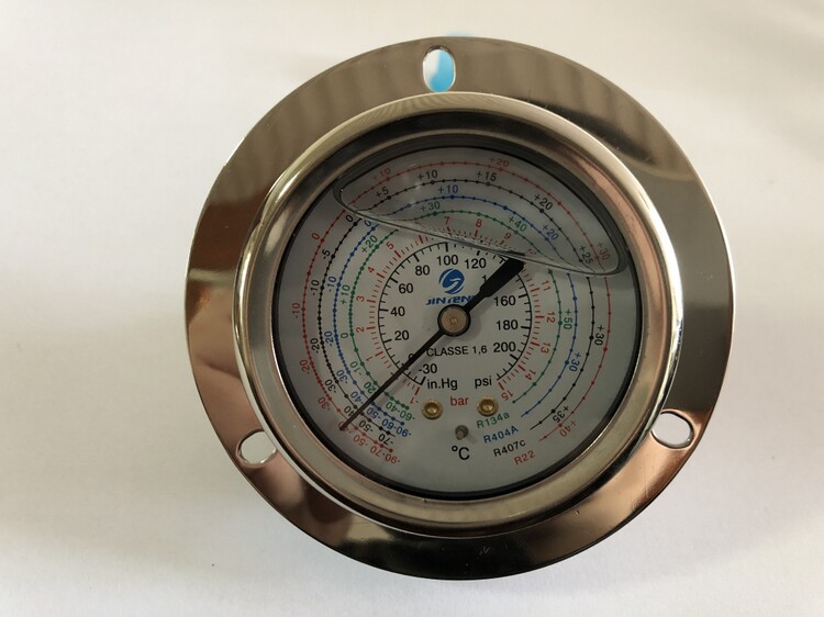 Oil-filled refrigeration  pressure gauge